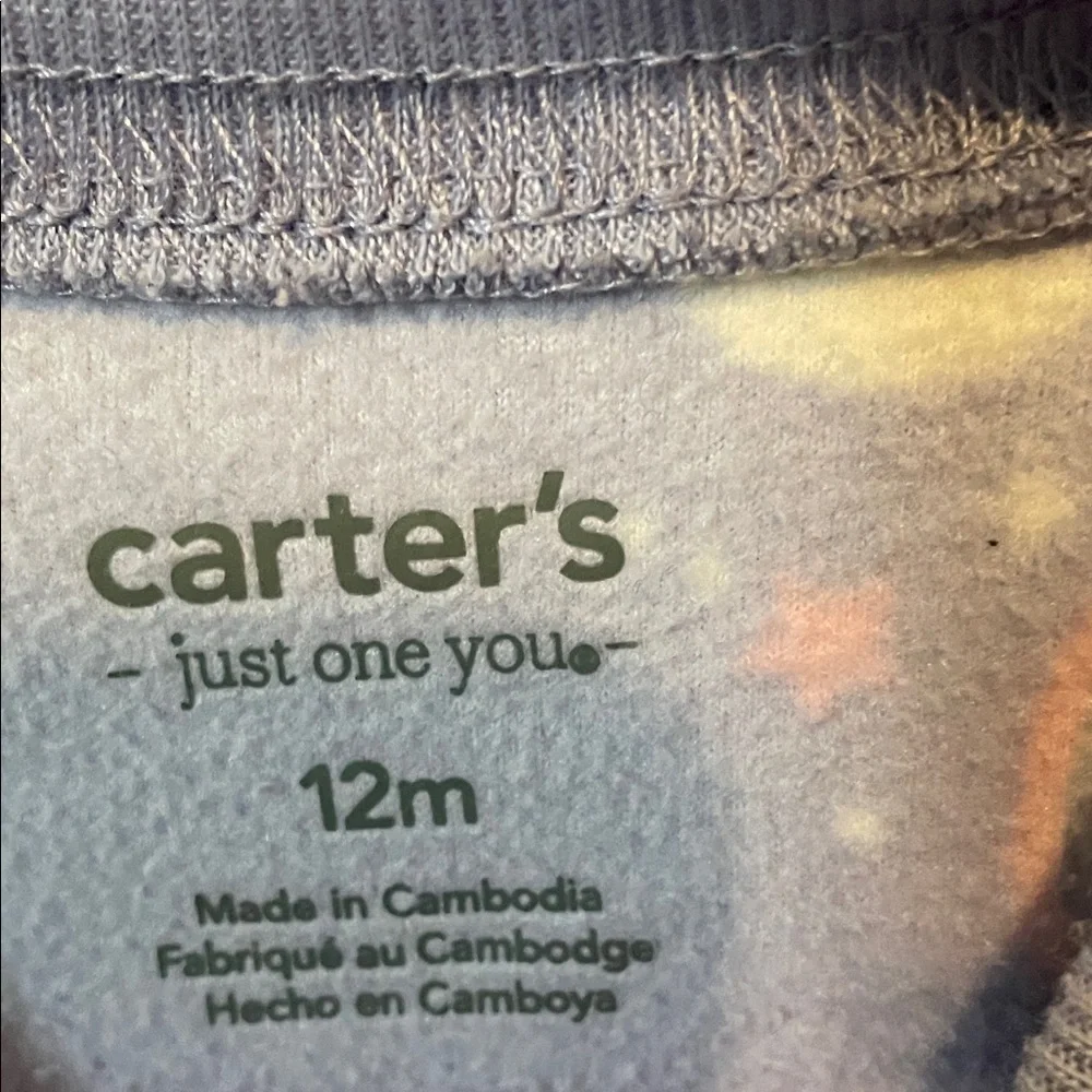 Bundle of 3 Carter's 12m Fleece Footie Pajamas